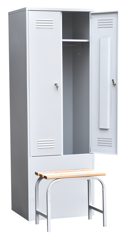 Шкаф для одежды двухстворчатый с приставной скамьей (верх липа)