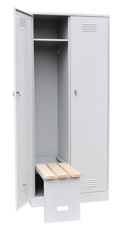 Шкаф для одежды двухстворчатый с откидной скамьей (верх липа)